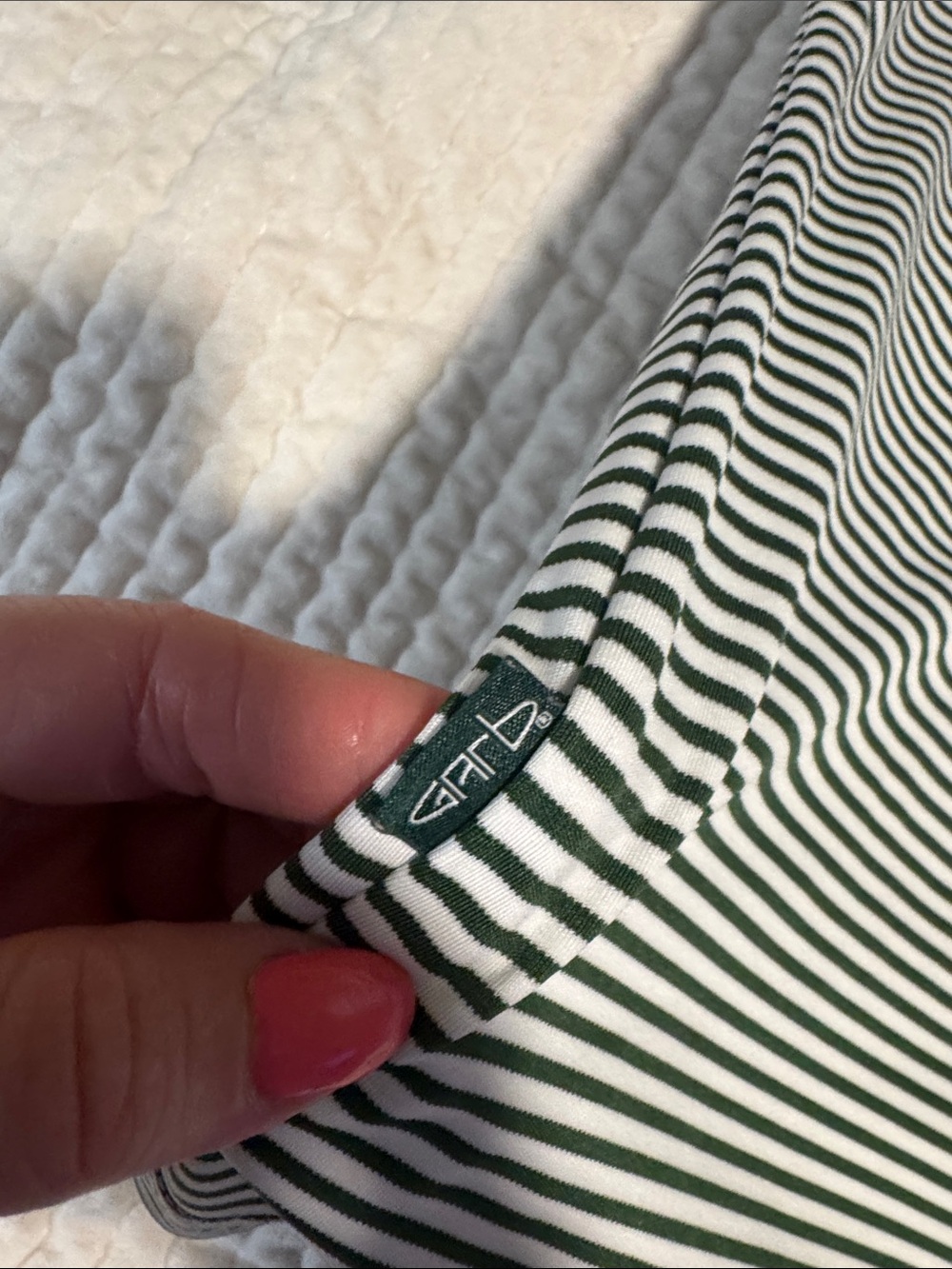 Pinehurst Striped Polo Shirt - Green & White - Picture 3 of 7